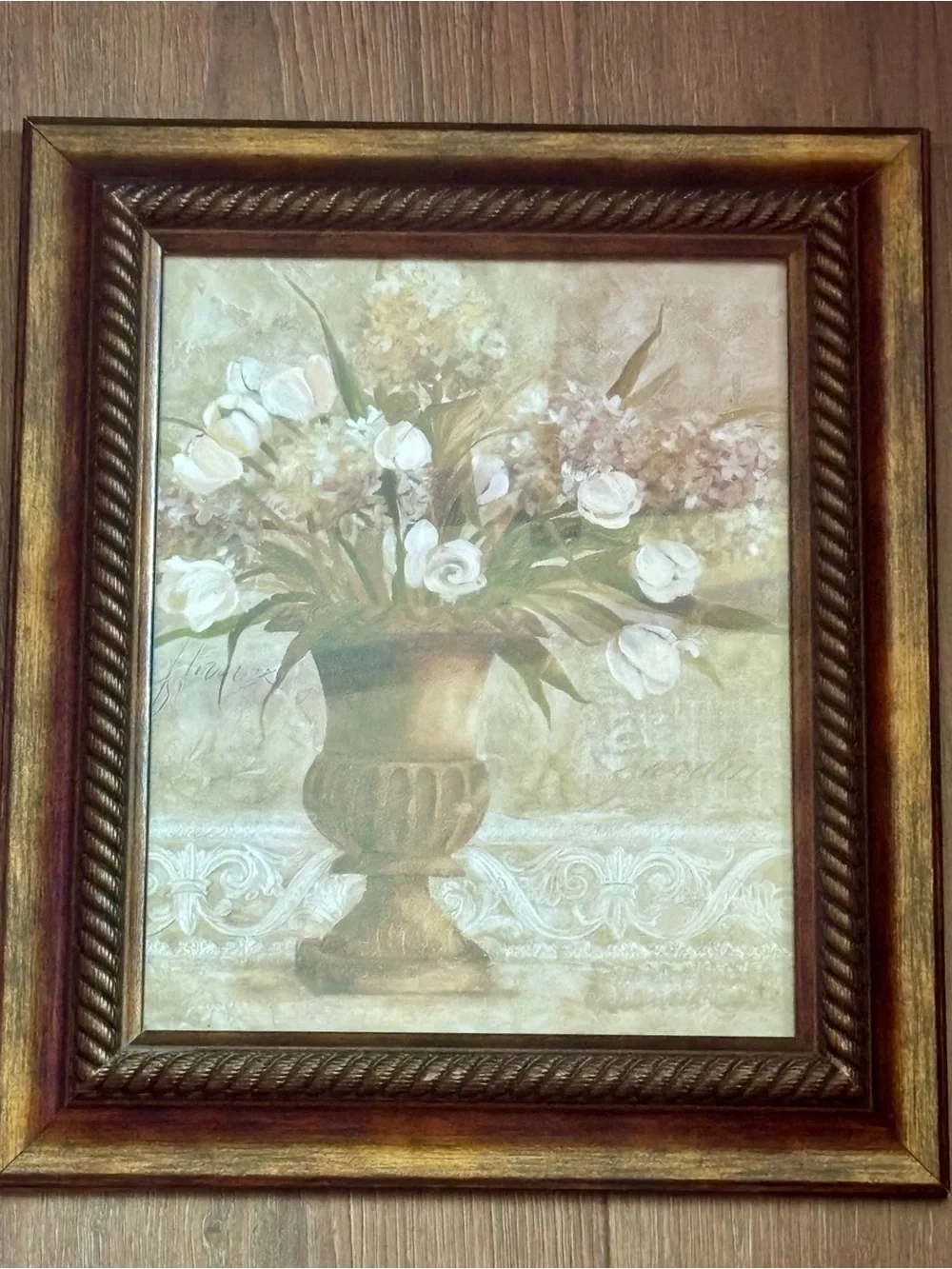 Vintage floral painting set by Carol Robinson Framed- 17” height
